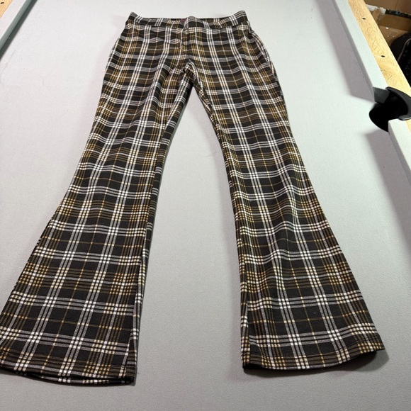 No Boundaries Pants - No Boundaries Plaid Pants in brown and yellow